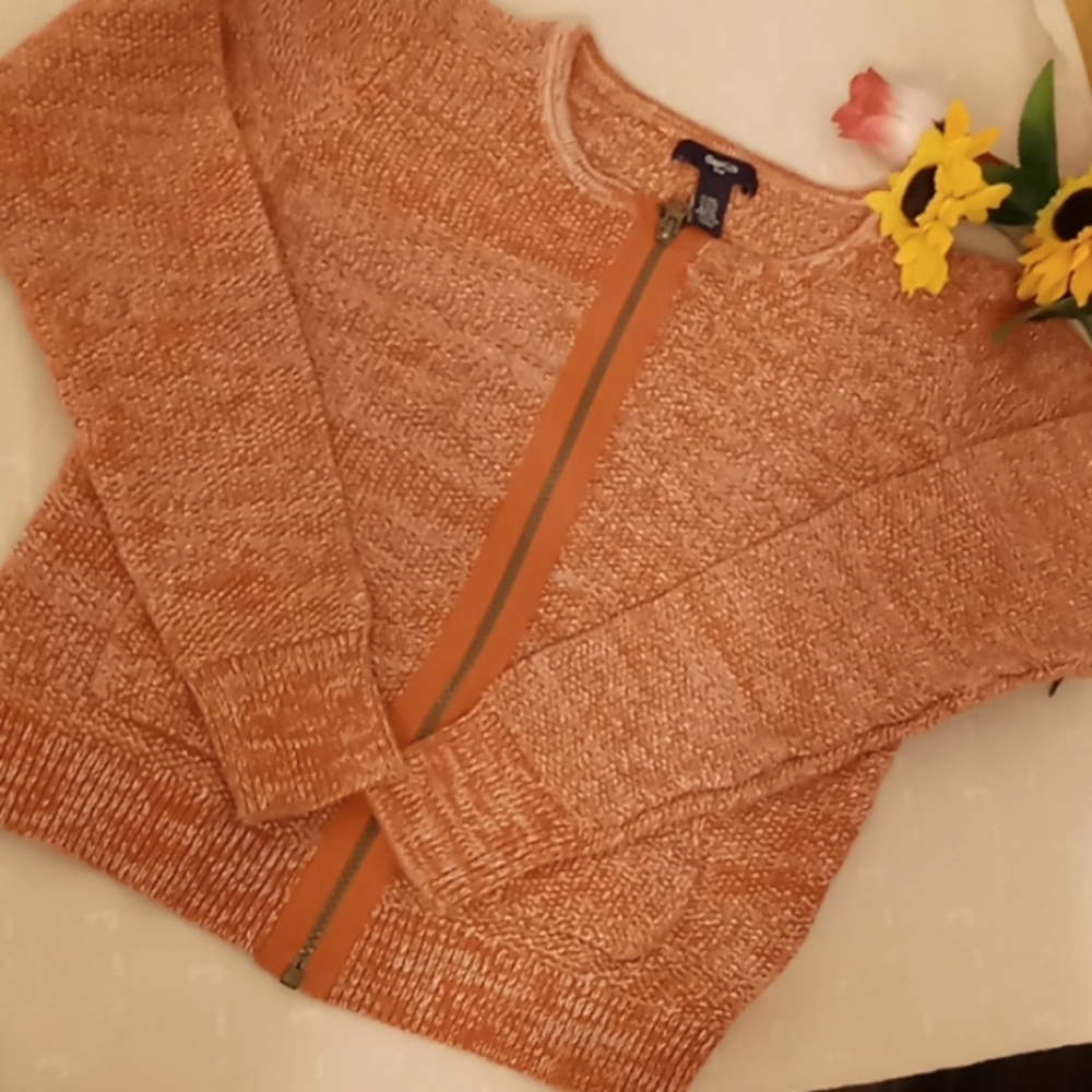 Orange and white fall sweater for kids